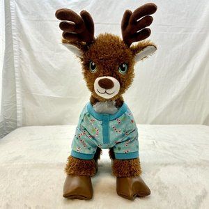 Build-A-Bear 16" Santa's Reindeer w/Leather Hooves & Candy Cane Pajamas 2021
